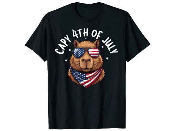 Capybara USA 4th of July T-Shirt Graphics