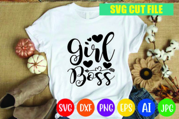 Girl Boss Graphics for Bold T-Shirt Designs