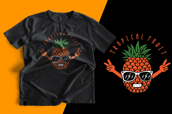 Tropical Fruit Graphics for Print Templates